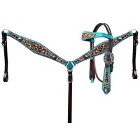 Coiffes de créateurs fabriqués en Inde Headstall de selle occidentale en cuir repoussé à la main aux prix de gros de l'Inde