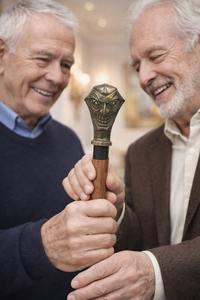 Canne de marche en métal poli de style victorien, imitation antique, cadeau de collection - Product Image 2