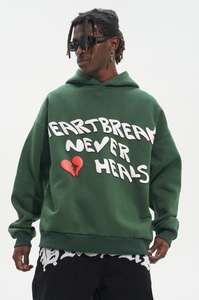 Nueva moda 100% algodón Puff estampado Sudadera con capucha cómoda y transpirable sudaderas con capucha de gran tamaño para hombres - Product Image 5