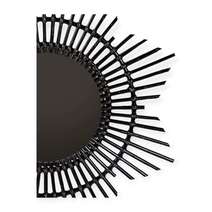 Vente en gros Miroirs Mulya Design traditionnel Miroirs muraux éclairés Cadre en bois de rotin et osier de haute qualité Brun clair Intérieur de maison - Product Image 3