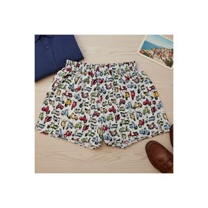 Calzoncillos bóxer para hombre con estampado de motor colorido en blanco Calzoncillos cómodos - Product Image 1