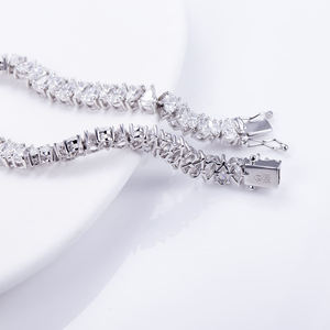 Chapado en plata Hiphop joyería en forma de lágrima moissanite diamante tenis pulsera Iced Out Cubic Zirconia pulsera de tenis para mujer - Product Image 4