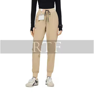 2025 mujeres elegante sólido simulado abrigo lateral lazo enfermería Scrub Tops cómodo algodón Hospital uniforme con hombro cómodo - Product Image 3