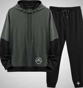 Chándal sólido con capucha unisex personalizado | Conjunto de forro polar de algodón pesado | Traje de invierno OEM con características antibacterianas y transpirables - Product Image 2