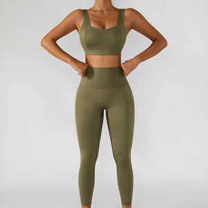 Leggings taille haute sans couture pour femmes vêtements de fitness à séchage rapide pour le yoga, la gymnastique et la course à pied font partie des ensembles d'entraînement de vêtements de sport - Product Image 1