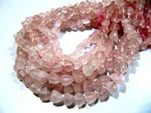 Belles perles de quartz rose en forme de pyramide perles de pierres précieuses de quartz rose naturel taille 6-7mm brin 10 pouces de long - Product Image 2