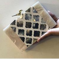 Tas Tangan Wanita Vintage Resin Hitam & Batu Multi-Warna, Tahan Lama, Tahan Air, Ramah Lingkungan, Ukuran & Logo Dapat Disesuaikan, Hiasan Manik-Manik
