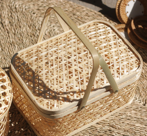 ตะกร้าไม้ไผ่สานแบบเรียบง่ายพร้อมที่จับและฝาปิดที่ปลอดภัยสำหรับการจัดระเบียบในบ้านผลไม้หรือของขวัญที่ไม่เหมือนใครจากเวียดนาม - Product Image 2