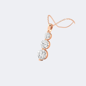 สร้อยคอเพชรทรงกลม 3.00 กะรัต ทอง 14k เพชรเพาะเลี้ยงสี D จี้ทรงบริลเลียนท์ขนาดใหญ่ เครื่องประดับสำหรับผู้หญิง - Product Image 5