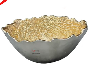 Cuenco para servir ensalada y comida con acabado dorado de forma redonda de metal más vendido para bar y restaurante de hotel - Product Image 2