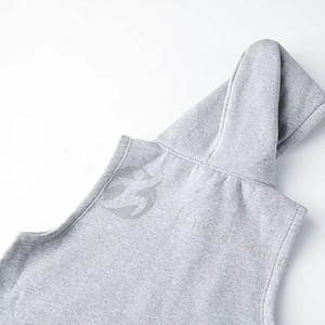 Fashionable Winter Workout Lightweight Sleeveless Zipper-Up Fleece <b>Hoodies</b> <b>Plain</b> Dyed Customize Size Breathable Gym Hoodie for - Product Image 3