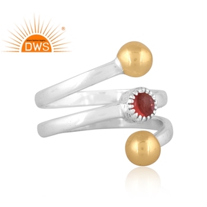 Best Quality Fine Sterling <b>Silver</b> Natural <b>Garnet</b> Gemstone Spiral <b>Ring</b> Custom Jewelry for Women Gift for Her - Product Image 2