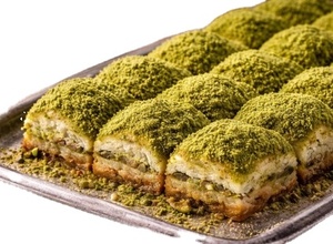Premium Halal Handmade Sweet Pistachio Cold Baklava Traditional Turkish <b>Dessert</b> with Milk and Pistachio - Product Image 1