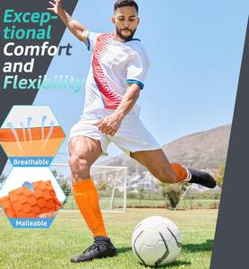 Espinilleras de fútbol espinilleras para niños jóvenes adultos, manga de compresión de pantorrilla con almohadillas de panal, soporte para S - Product Image 3
