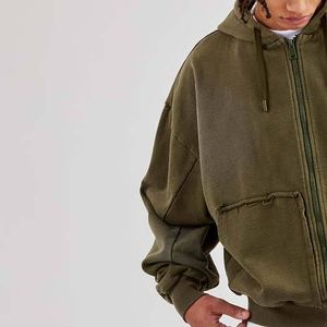 Pull à capuche en éponge française poids lourd personnalisé pour hommes, survêtement grande taille délavé à l'acide, imprimé et respirant pour l'hiver - Product Image 5