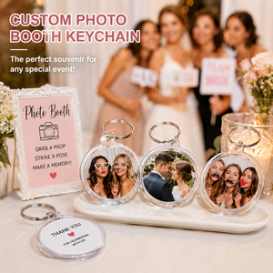 Cadre <span class=keywords><strong>photo</strong></span> numérique transparent en acrylique personnalisé pour photomaton, porte-clés métallique DIY, pendentif porte-clés moderne en plastique écologique - Product Image 3