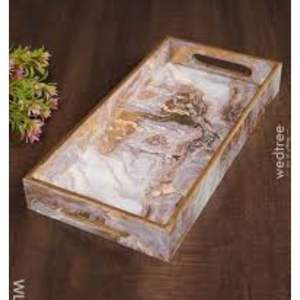 Bandeja de servicio hexagonal de madera Natural hecha a mano de calidad Superior tamaño personalizado para servir comida de café y regalos - Product Image 5