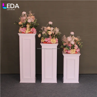 LEDA Colonne romaine carrée détachable en PVC blanc, socle de présentation pour événements de mariage, support floral