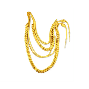 Vente en gros d'accessoires d'uniformes de cérémonie Aiguillette personnalisée couleur or avec deux embouts en métal doré - Product Image 6