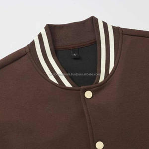 Sudadera con capucha extragrande lisa para hombre al por mayor, chaqueta de béisbol universitaria informal holgada, chaqueta de béisbol universitaria lisa para hombre - Product Image 5