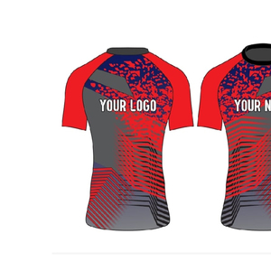 Rashguard MMA court personnalisable, t-shirt BJJ, vêtements de sport par sublimation, tenue d'entraînement, 100% polyester, rashguards personnalisés - Product Image 5