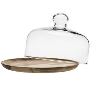 Cloches à base en métal de forme ronde avec couvercle en verre sur le dessus avec couleur et tailles personnalisées pour gâteaux de tailles 8.6x14.7 pouces - Product Image 2
