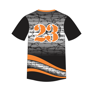 Uniforme de Softbol Sublimado con Diseño Personalizado de Bajo Pedido Mínimo, Hecho a Medida con Manga Corta, Dos Botones y Cuello en V - Product Image 3