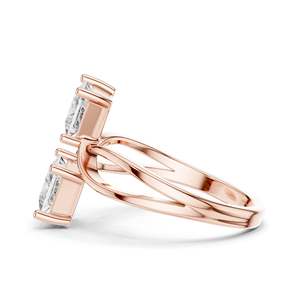 Bague double pierre en diamant de laboratoire taille princesse 1,30 carat, clarté VVS-VS EF, or 18 carats, 14 carats, 10 carats et argent 925, rose, jaune - Product Image 6