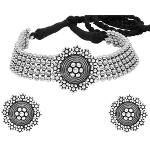 Bijoux ronds en alliage oxydé à pois pour les occasions festives - Product Image 5