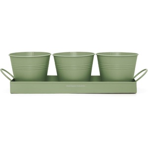 Jardinières d'intérieur/extérieur en métal faites à la main avec plateau pot de fleur décoratif ensemble de jardinières pour herbes succulentes pour la maison et le jardin - Product Image 4