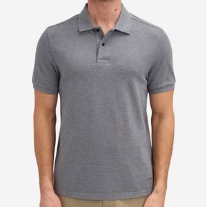 Venta al por mayor llano casual logotipo bordado Polo de golf azul para los deportes - Product Image 5