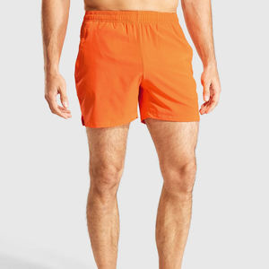 กางเกงขาสั้นวิ่งของผู้ชายสีทึบแห้งเร็ว3นิ้วกางเกงออกกำลังกายเล่นกีฬากางเกงเอวยางยืดกระเป๋าปิดลำลองออกแบบได้ตามต้องการ - Product Image 4