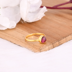 Vente en gros Bague en argent sterling 925 Pierre précieuse tourmaline rose naturelle Bague plaquée or Bijoux de mariage Unisexe Cadeaux de fêtes - Product Image 2