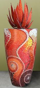 Mosaïque de verre Fer Design Mosaïque Décoration intérieure Pot de fleur Antique Pot de fleur Design mosaïque Pot de fleur - Product Image 2