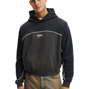 Sweat à capuche personnalisable brodé, coupe oversize, style streetwear, design color block, 100% coton, tissu épais 350 g/m², unisexe, haute qualité - Product Image 1