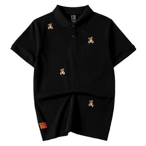 Polos de Golf de algodón para hombre, camisetas de Polo de Color sólido de punto personalizadas, polos transpirables, camisetas de Polo informales de alta calidad con flores de animales - Product Image 4