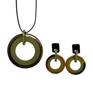 DTJ Women's Cow/Buffalo Horn Charm Pendant with Lacquer Plating Oval Shape Trendy Style for <b>Anniversary</b> Occasions - Product Image 6