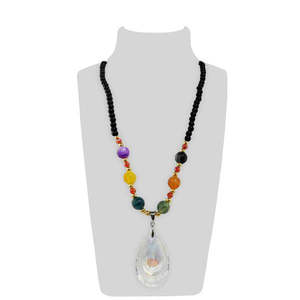 สร้อยคอทองเหลืองผสมทองแดงพร้อมลูกปัดหลากสีสำหรับ1108918หรือเป็นของขวัญหรือสัญลักษณ์ทางศาสนาของคริสเตียน - Product Image 1