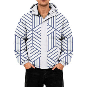 Men's Slim Fit Winter Puffer <b>Jacket</b> with Stand Collar Custom Color <b>Canvas</b> High Street Style Casual Coated Processing - Product Image 3