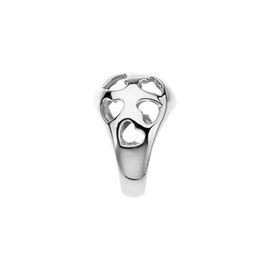 Stuller Heart <b>Dome</b> <b>Ring</b> 50786:107P Rhodium Plated Emerald Cut SS with Pearl Everyday Wear Gemstone Jewelry - Product Image 4