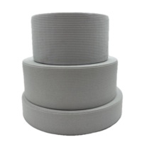 Ruban tissé noir/blanc personnalisé à haute élasticité et durable, 15 mm-60 mm, bande fine tricotée et tressée, 100 % polyester, fabrication en usine