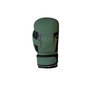 Gants de boxe verts personnalisés pour l'entraînement et le sparring, en cuir PU, avec sangle de poignet réglable, logo OEM, pour hommes et femmes, vente en gros - Product Image 1