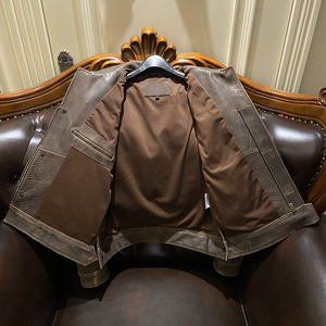 เสื้อแจ็คเก็ตหนังแท้ถักโครเชต์สำหรับผู้ชายปี 2024 ผลิตในปากีสถาน ปิดด้วยซิป มีกระเป๋าพิมพ์ลาย ไซส์ใหญ่ ระบายอากาศได้ดี - Product Image 4