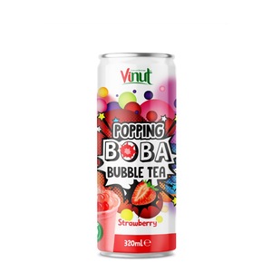 Fresa Boba té OEM ODM Etiqueta Privada fabricante de bebidas formulación personalizada Vietnam fábrica 320ml botella para mascotas 24 cartón - Product Image 1
