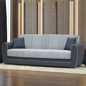 Canapé-lit convertible avec cadre en bois massif, mécanisme clic-clac, style européen, revêtement en tissu, écologique, extensible - Product Image 1