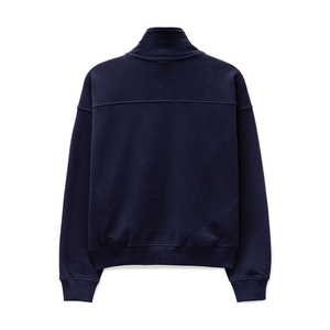 2025 usine personnalisé col rond 1/4 demi fermeture éclair polaire pull coton hommes hiver Streetwear coupe régulière sweat brodé - Product Image 2