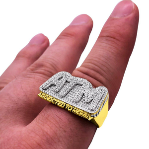 Anillo personalizado de Hip Hop para hombre, anillo de campeonato para hombre, regalo de Joyería de diamantes naturales para él, oro de 14 quilates - Product Image 2
