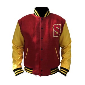 Personnalisé Personnalisé Hommes Letterman Veste Teddy Slim Fit Paillettes Coton Tweed Bomber Veste Noir - Product Image 2