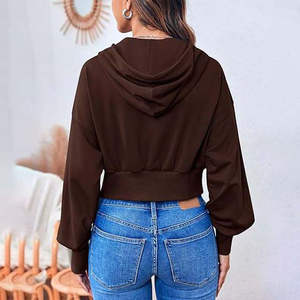 Top corto Ropa de mujer Transpirable Tallas grandes Nuevo estilo Top corto de algodón Sudaderas con capucha para mujer Sudaderas Entrenamiento para correr al aire libre - Product Image 5