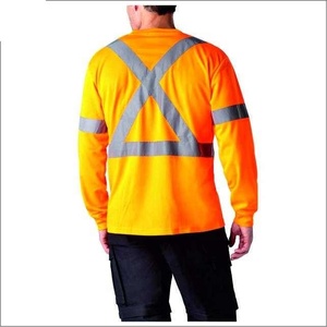 เสื้อเซฟตี้ผ้าฝ้ายระบายอากาศได้ดีแห้งเร็วสำหรับผู้ชายชุดทำงานฤดูหนาวเสื้อยืดสะท้อนแสงทนทานสำหรับการก่อสร้างถนน - Product Image 6